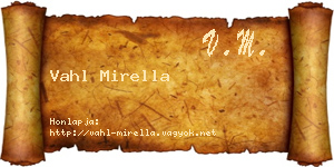 Vahl Mirella névjegykártya